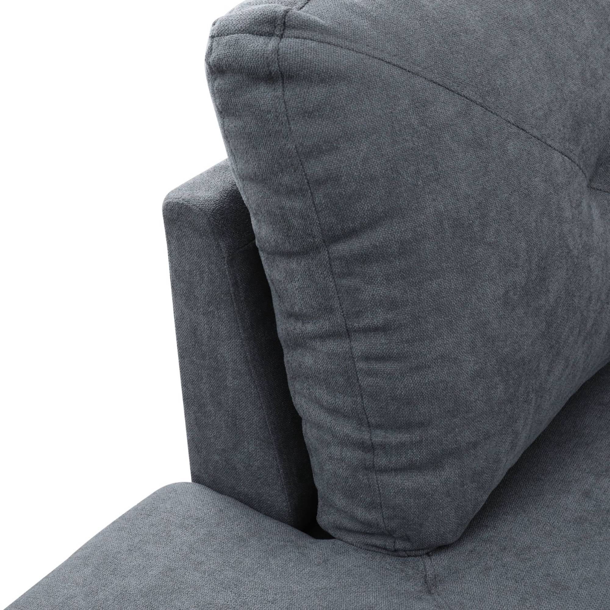 Modern L-Shape Sectional Sofa for Living Room, Modular Sleeper Sofa Couch With Chaise For Bedroom, Dark Grey