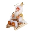 thumbnail image 3 of Muñeco de Papá Noel en trineo, colgante para árbol de Navidad, decoración, artesanías tradicionales Sombrero estampado dorado, 3 of 9