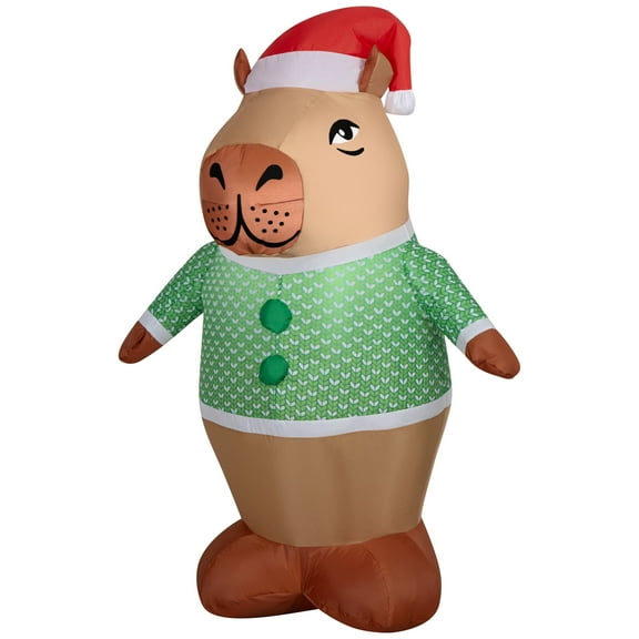 Multicolor Christmas Airblown Capybara Yard Inflatable, 48 inch