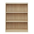 thumbnail image 3 of 3-Shelf Bookcase With Adjustable Shelves - 35 Lbs Capacity Per Shelf, Closed Back Design, Light Wood Grain Finish, Compact For Small Spaces, 3 of 5