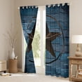 thumbnail image 3 of Manfei 3D Texas Stars Black Out Curtains,Rustic Western Farmhouse Curtains Pack of 2 (42x63 Each),Brown Blue Bedroom Curtains For Boys,Microfiber Bedroom Decor, 3 of 6