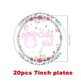 thumbnail image 3 of 162Pcs Pink Baby Shower Decorations for Girl Tableware Set, Floral Sweet Baby Girl Party Supplies, Plate, Napkin, Cup, Tablecloth, Banner, Cutlery, Girl Gender Reveal Table Decorations, Serves 20, 3 of 9