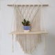 thumbnail image 3 of Estante para colgar en la pared de macramé, estante para colgar en la pared de madera bohemia, estante hecho a mano natural con cuerda de algodón para sala de estar, oficina, decoración de dormitorio Afortunado Sencillez, 3 of 5