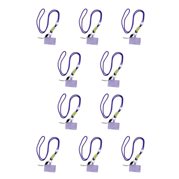 Seitruly Cordón universal para teléfono móvil con gancho, cuerda ajustable para colgar en el cuello, correas reutilizables de microfibra, Púrpura Largo 10piezas