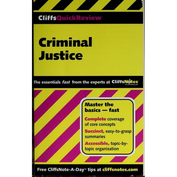 Pre-Owned Cliffsquickreview Criminal Justice (Paperback) 0764585614 9780764585616