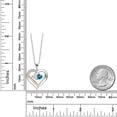 thumbnail image 2 of Gem Stone King 925 Silver and 10K Yellow Gold Heart Shape Lab Grown Diamond Pendant Necklace for Women with White Moissanite and London Blue Topaz (1.00 Cttw, Double Heart, 18 inch Chain), 2 of 4