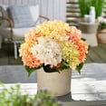 thumbnail image 3 of Artificial Hydrangea Flowers Bouquets, Realistic Faux Silk Hydrangea Stems, Multi‑Color Fake Flower for Wedding Home Table Vase Hanging Basket Decor,18.11 in,1pc., 3 of 7
