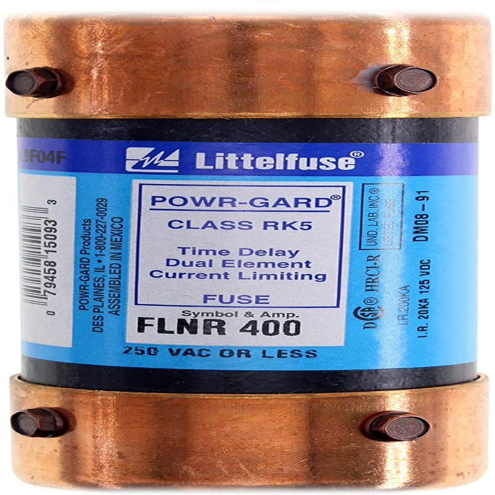 USED Littelfuse FLNR 400 Time Delay Current Limiting Powr-Gard Fuse 250VAC 