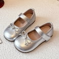thumbnail image 7 of Gyujnb Toddler Girls Patent Bow Mary Jane Flats Adjustable Strap Non- Sole for School & Daily Wear,4-4.5 Years, 7 of 7