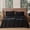 Black, variant on MooMee Flat Sheet Only 100% Washed Cotton Linen Like Textured Breathable Lightweight (Blue, Queen 90" x 102")