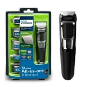 Philips Norelco Multi Groomer 13 Pieces Mens Grooming Kit for Beard, Face, Nose, and Ear Hair Trimmer and Hair Clipper - No Blade Oil Needed, MG3750/60