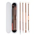 thumbnail image 1 of 4PCS Blackhead Remover Pimple Comedone Extractor Tool Acne Kit - Treatment for Blemish, Whitehead Popping, Zit Removing for Risk Free Nose Face Skin - Rose gold, 1 of 7