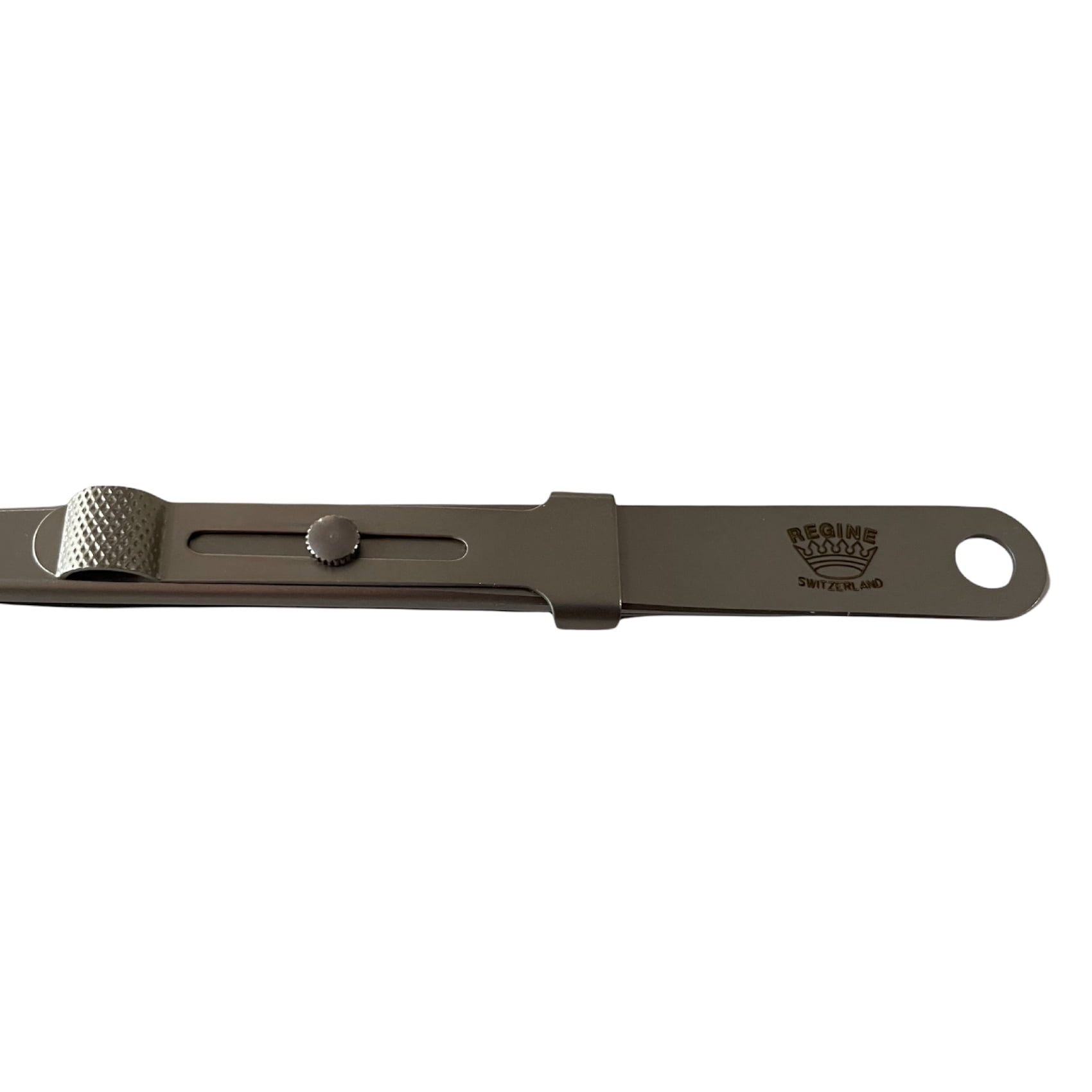 Regine 201RG tweezers with a serrated base and slide lock for holding shanks and settings in position while soldering