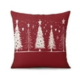 thumbnail image 2 of Merry Christmas Pine Tree Snowflake Throw Pillow Case Square Throw Pillow Case 2 Pieces Decorative Throw Cushion Case for Couch Sofa Bed Farmhouse, 2 of 7