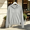 thumbnail image 5 of WQNVRNR Womens Hooded Cardigan- Zip Up Casual Long Sleeve Fall Winter Warm Outerwear Gray Size XL, 5 of 6