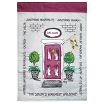 Magnolia Gardens M011163 13 x 18 in. Mississippi Maroon & Grey Welcome Front Door Applique Garden Flag