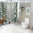 thumbnail image 7 of Orinice Deer Snowy Forest Cardinal Bathroom Decor Set - Colorful Luxurious Graphic Print Polyester Fabric Shower Curtain with Hooks 36x72, 7 of 7