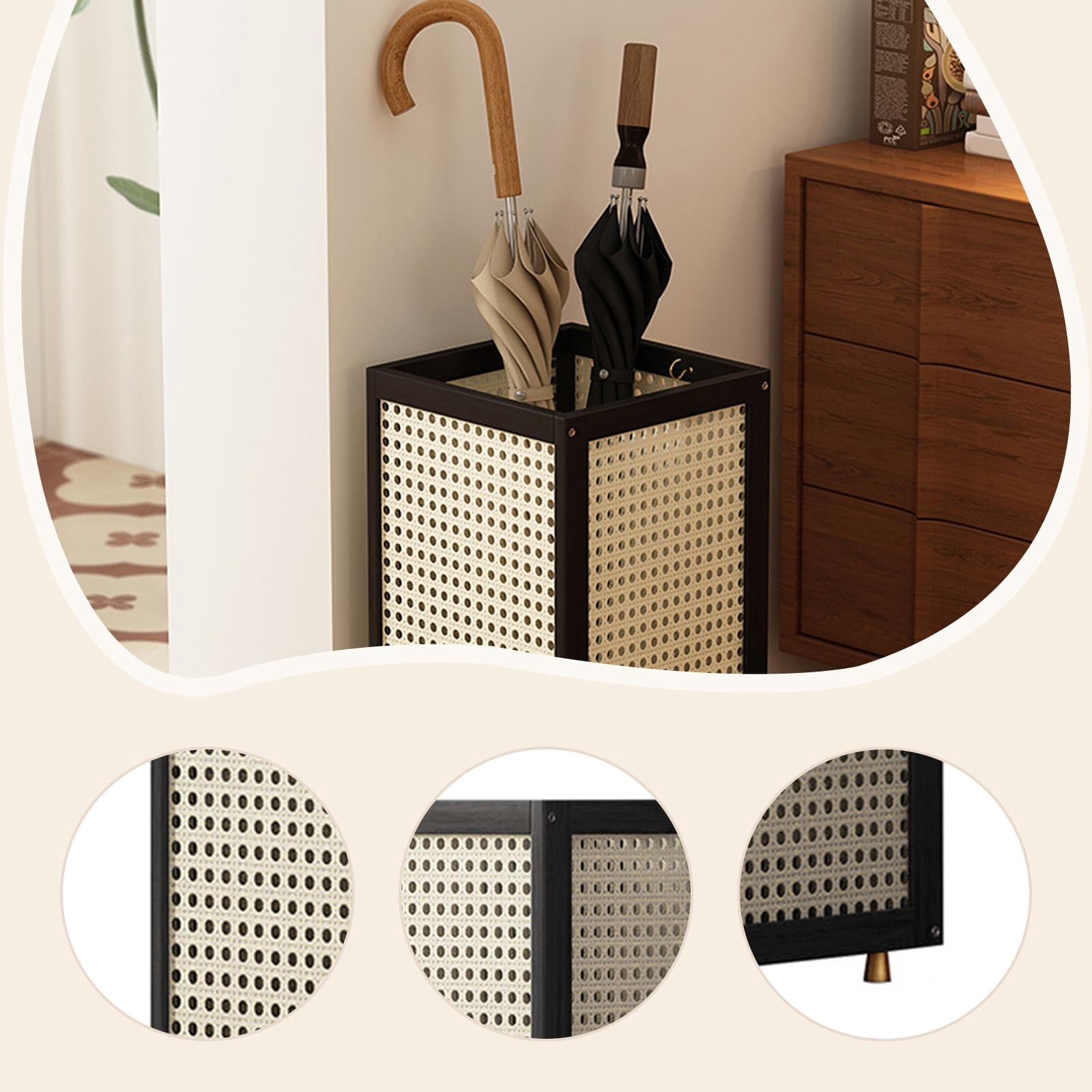 CoudarTitie Umbrella Holder Breathable Decorative Organizer for Farmhouse Entryway Hotel Black
