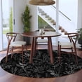 thumbnail image 3 of Round Rugs 7Ft, Black Spring Floral Round Area Rug Washable Indoor Throw Carpet, Vintage Botanical Watercolor Large Non Slip Circle Rug for Dining Room Playroom Home Decor Aesthetic, 3 of 8