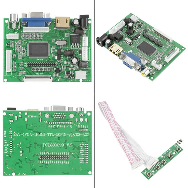 Vikye Pantalla LCD TFT de 7 Pulgadas, Kit de Pantalla de Monitor VGA HDMI de 1024 x 600 para Raspberry Pi 3/2 o Pantalla de computadora Ecomeon no