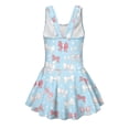 thumbnail image 5 of Tutolipy Pastel Bow Heart Pattern Girls One Piece Swimsuit with Skirt, Wide Straps Comfort Bathing Suit for Beach, Size 3-4 Years, 5 of 8