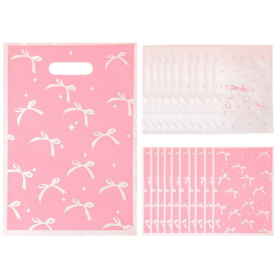 Bow Gift Bags Pink Party Favor Bags for Birthday/Wedding 50 Pcs (6.5×9.84 in)