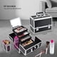 thumbnail image 2 of Estuche de maquillaje Joligrace con 3 bandejas, espejo y soporte para brochas, 2 of 6