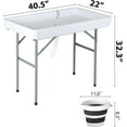 thumbnail image 4 of SUPER DEAL Party Ice Cooler Folding Table with 5L Bucket, Portable Outdoor Cooler Table with Removable Matching Skirt, Large Sink and Drain for BBQ, Picnic, and Camping, 4 of 8