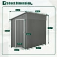 thumbnail image 2 of LZBEITEM 4 x 8 ft Outdoor Metal Storage Shed Lean to, Small Metal Wall Side Door Sheds & Garden Tool Shed with Galvanized Floor Frame Kit Lockable for Garden, Backyard, Gray, 95 x 48.82 x 75.7 inch, 2 of 10