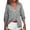 Grey, variant on Women Leisure Shirts Solid Color Lapel 3/4 Sleeve Button Down Thin Comfy Classic Fit Shirt