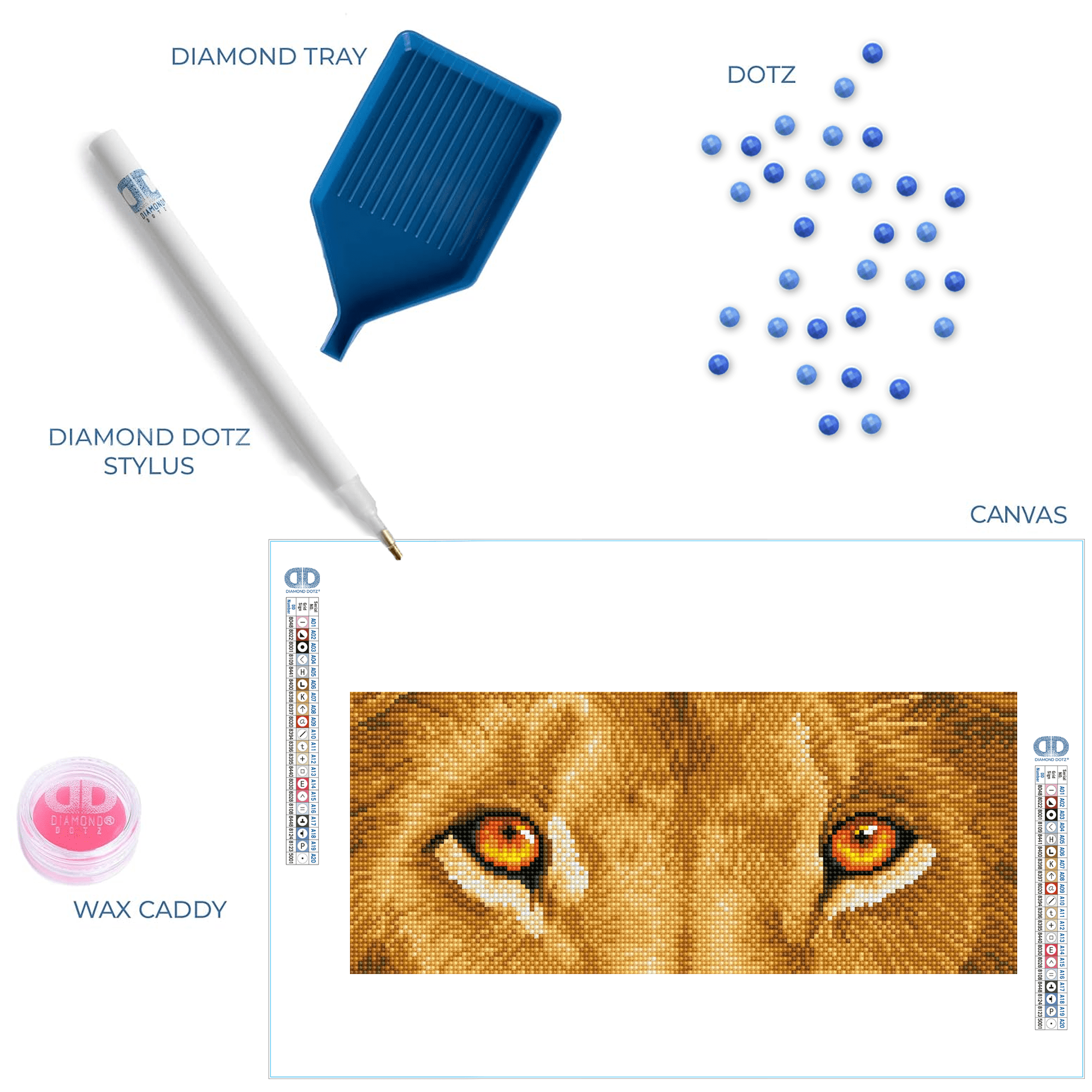 Diamond Dotz Lion Spy Animal Diamond Painting Kits for Adults - Diamond Art Kits a Relaxing Creative Craft Kit with Dotz Gems 7.1"x16.5"