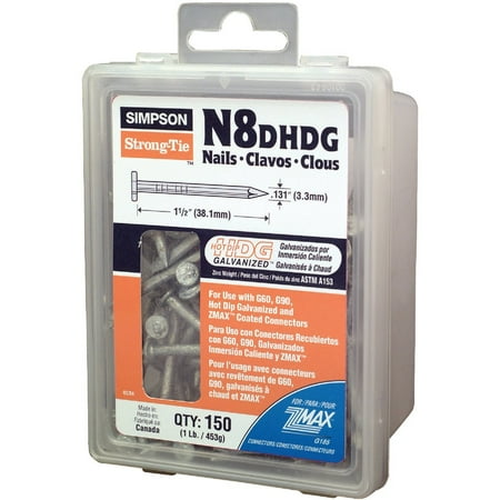 

1PACK Simpson Strong-Tie 8d x 1-1/2 In. 10 ga Hot Dipped Galvanized Joist Nails (150 Ct. 1 lb)