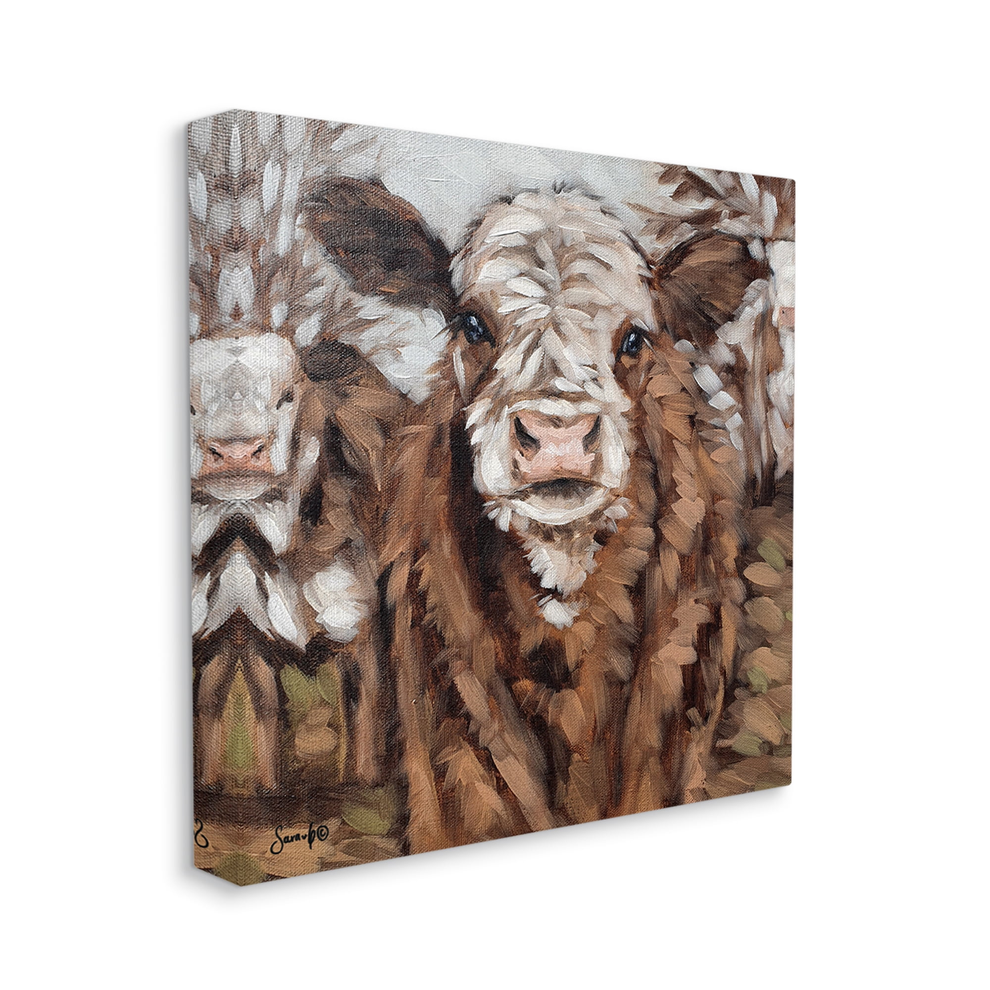 Stupell Country Cattle Traditional Painting Animals & Insects Painting Gallery Wrapped Canvas Print Wall Art