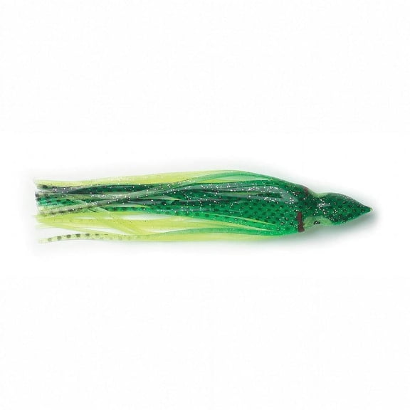 PLINE P-Line Sunrise Squid Skirt 5PK 4.5", Green,Chartreuse,Black Lures