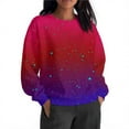 thumbnail image 2 of JUSLIO Womens Tops Casual Graphic Sweatshirts Fashion Long Sleeve Round Neck Sweatshirts Red 3XL, 2 of 7