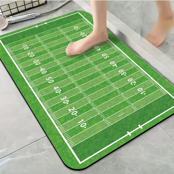 1pc American Football Field Bathroom Rug Bathroom Decor and Accessories- Durable,Anti Slip,And Quick Drying,Suitable For Indoor/outdoor Use - Perfect For Bathrooms,Bedrooms,Kitchens