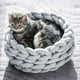 thumbnail image 4 of Smilikee Katzenbett Korb Nest handgestrickt Haustier Schlafsack Dicke Wolle rund Donut Haustierbett MFZFUKR LN-1907, 4 of 7
