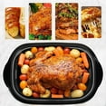 thumbnail image 5 of 18 Quart Electric Roaster Oven, Turkey Roaster Electric, Roaster Oven Buffet, Selfbasting Lid, Removable Pan, Full-Range Temperature Control Cool-Touch Handles, White Body, Black Lid, 5 of 8
