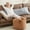 Khaki, variant on Round Pouf Ottoman for Living Room 20"x15" Bean Bag Ottoman Soft Top Comfortable Small Foot Stool Foot Rest Pouf Brown Tall Footstool Ottomans Round Hassock Boho Furniture Floor Poufs for Sitting