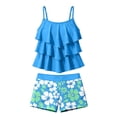 thumbnail image 4 of RTKFRFLM Girls Tankini Swimsuit Set 2-Piece Layered Ruffle Top with Shorts for Kids Ages 6-14 Summer Beach Bathing Suit, 4 of 4