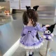 thumbnail image 1 of Vestido de princesa de dibujos animados Sanrioed Lolita Kuromi para niñas, moda Kawaii, dulce Lazo, manga larga, vestido hinchado, regalo para niños, 1 of 5