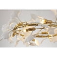 thumbnail image 2 of Design Living 10-Light D31.5" Round Brass Frame Chandelier with White Acrylic Leaf Accents, 2 of 6