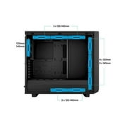 Fractal Design Meshify 2 Computer Case - Tower - Black - Steel, Tempered Glass - 8 x Bay - 0 - EATX, ATX, Micro ATX, Mini ITX Motherboard Supported - 9 x Fan(s) Supported - 0 x External 5.25 Bay -...
