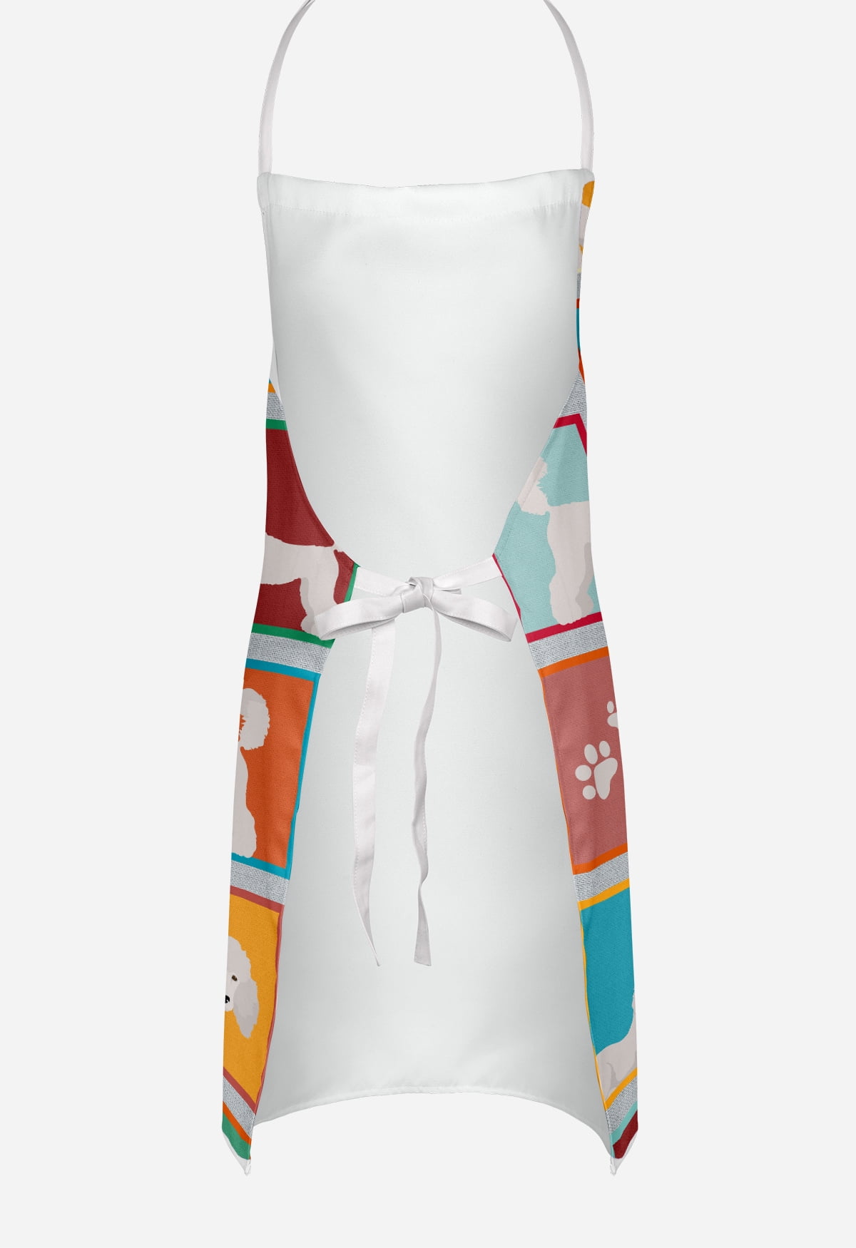 Lots of White Standard Poodle Apron 27 in x 30 in