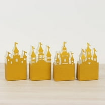BalsaCircle 20 Gold Glitter Princess Castle Favor Boxes Presents Wrapping Paper Box for Wedding Events Party Home Decorations