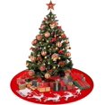 thumbnail image 1 of Manta para árbol de Navidad con diseño de trineo de renos, 100 cm, decoración para fiestas navideñas, 1 of 5