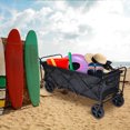 thumbnail image 6 of Heavy Duty Folding Portable Hand Cart with Removable Canopy, 8'' Wheels, Adjustable Handles and Double Fabric for Shopping, Picnic, Beach, Camping, 6 of 9