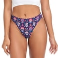 thumbnail image 1 of Balery leaf flower Skull colorful Tangas de Algodón para Mujer con Estampado – Ropa Interior Sexy, Transpirable, G-string-Large, 1 of 6