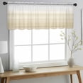 thumbnail image 2 of Beige White Stripes Valance Curtains for Kitchen/Living Room/Bathroom/Bedroom Window, Rod Pocket Small Topper Half Short Window Curtains Voile Sheer Scarf, Farmhouse Modern Gradient Lines 42"x18", 2 of 8