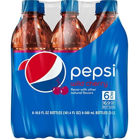 - (4 Pack) Pepsi Soda, Wild Cherry, 16.9 Fl Oz, 6 Count